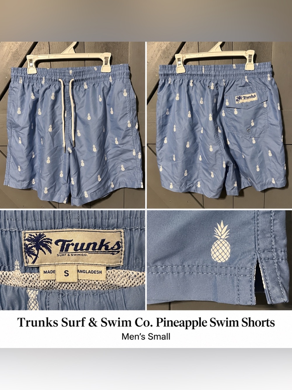 Trunks Surf & Swim Co. Pineapple Swim Shorts Blue S